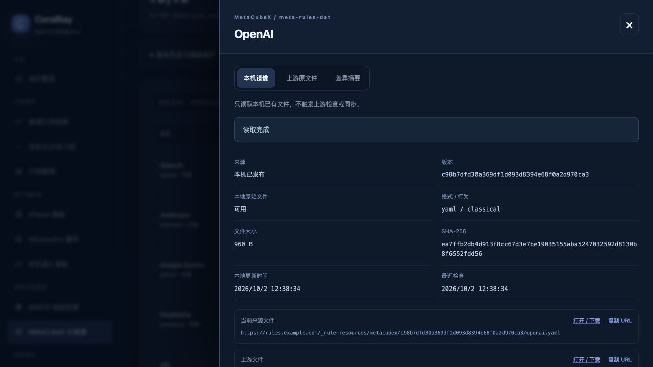 CoralBay Rules：OpenAI 规则源的版本、格式与 SHA-256